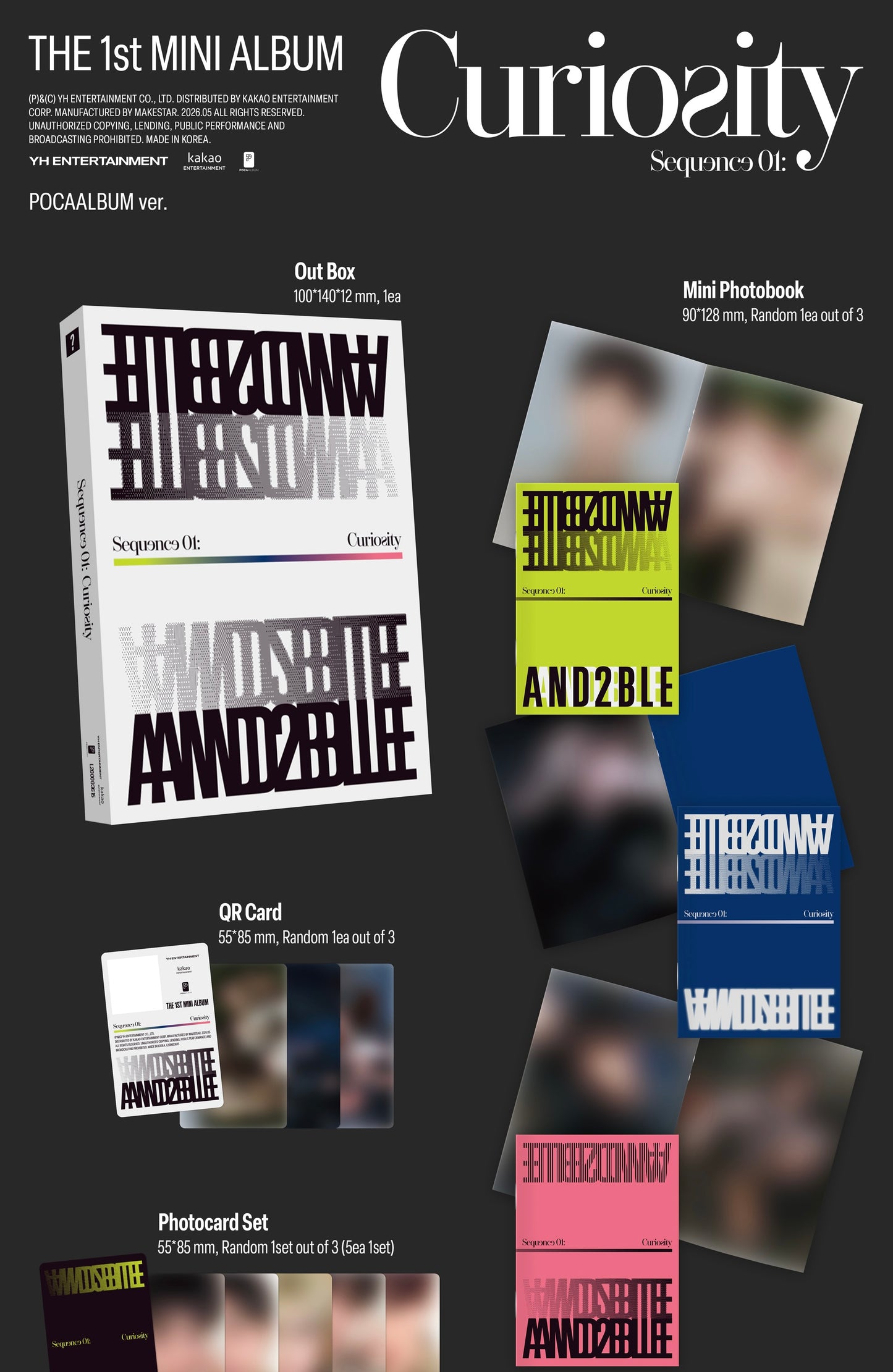 AND2BLE - 1st Mini Album [Sequence 01: Curiosity] (POCAALBUM Ver.)