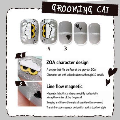 (+ Gift) ZO&FRIENDS x DASHING DIVA magic press - GROOMING CAT (Nail)