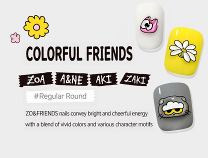 (+ Gift) ZO&FRIENDS x DASHING DIVA magic press - COLORFUL FRIENDS (Nail)