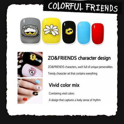 (+ Gift) ZO&FRIENDS x DASHING DIVA magic press - COLORFUL FRIENDS (Nail)