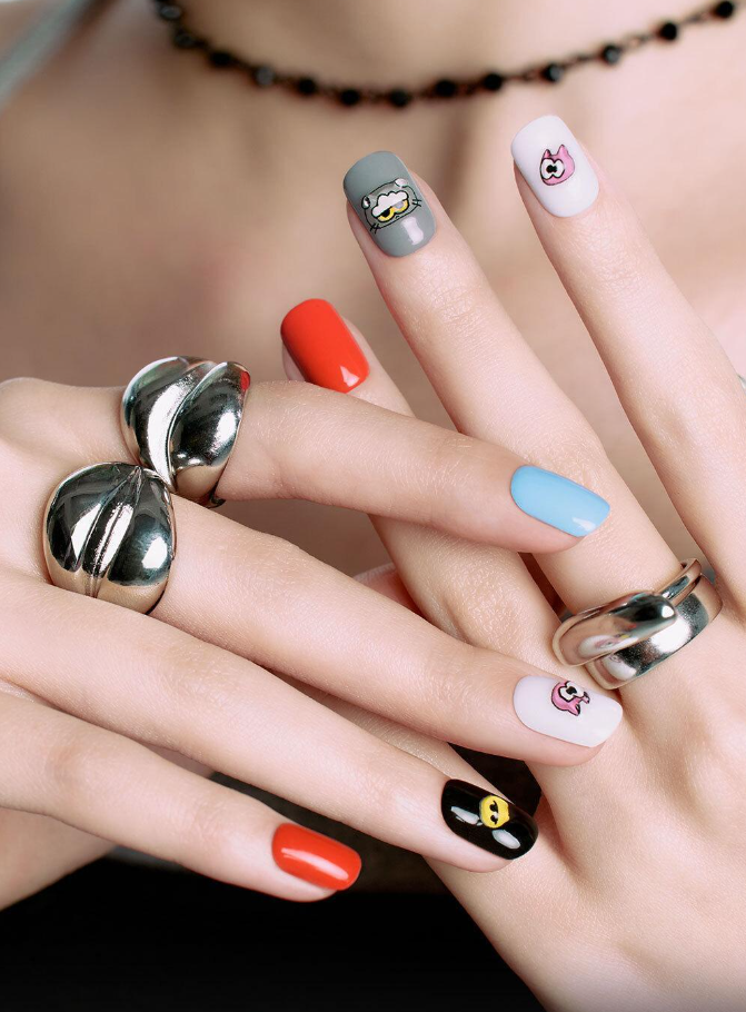 (+ Gift) ZO&FRIENDS x DASHING DIVA magic press - COLORFUL FRIENDS (Nail)