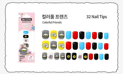 (+ Gift) ZO&FRIENDS x DASHING DIVA magic press - COLORFUL FRIENDS (Nail)