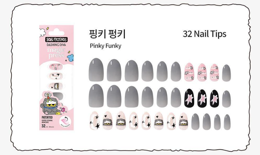 (+ Gift) ZO&FRIENDS x DASHING DIVA magic press - PINKY FUNKY (Nail)