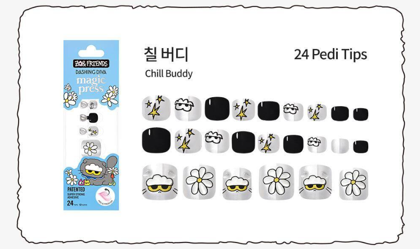 (+ Gift) ZO&FRIENDS x DASHING DIVA magic press - CHILL BUDDY (Pedi)
