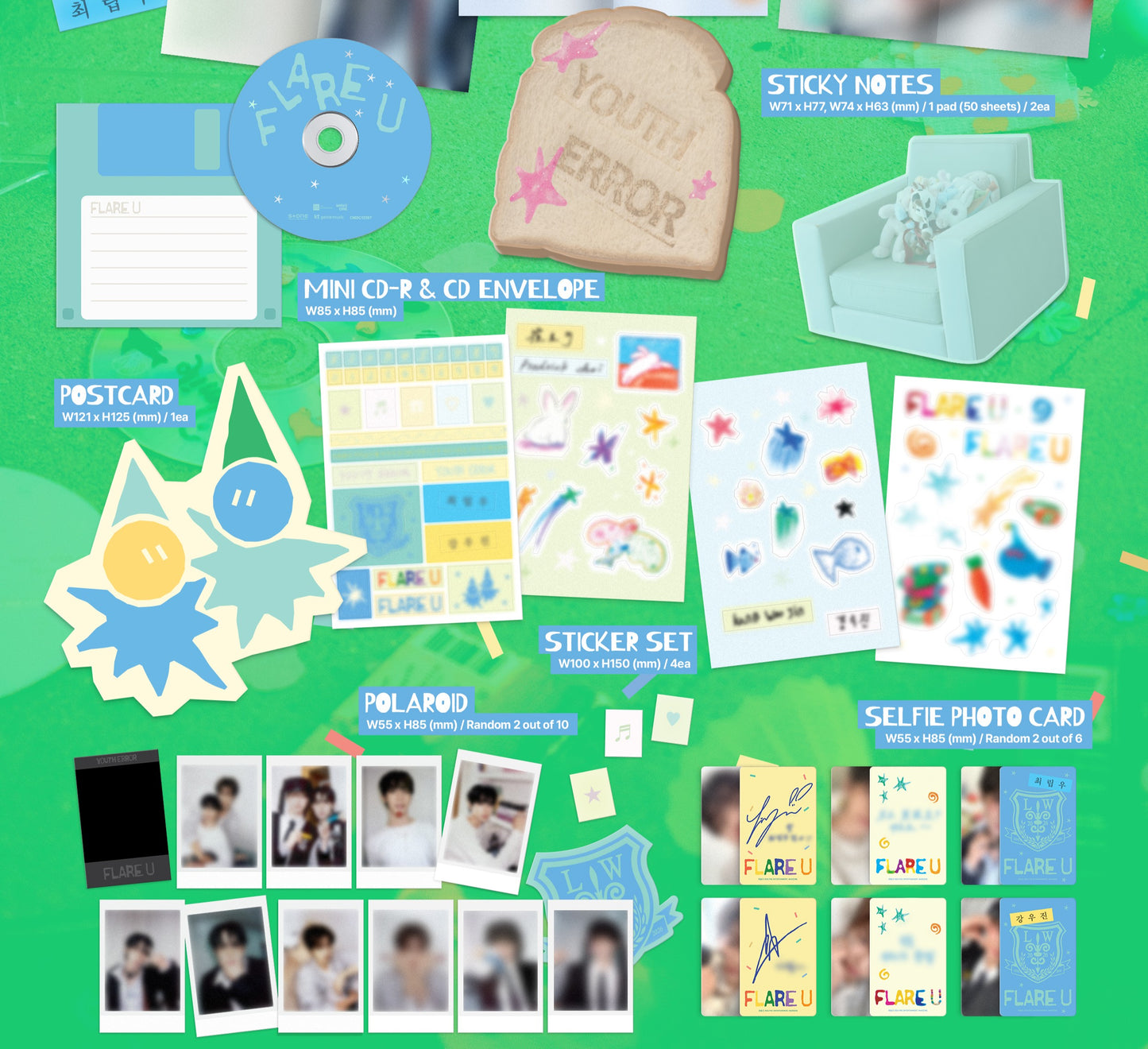 FLARE U - 1st Mini Album [YOUTH ERROR] (Stationery Kit Ver.)