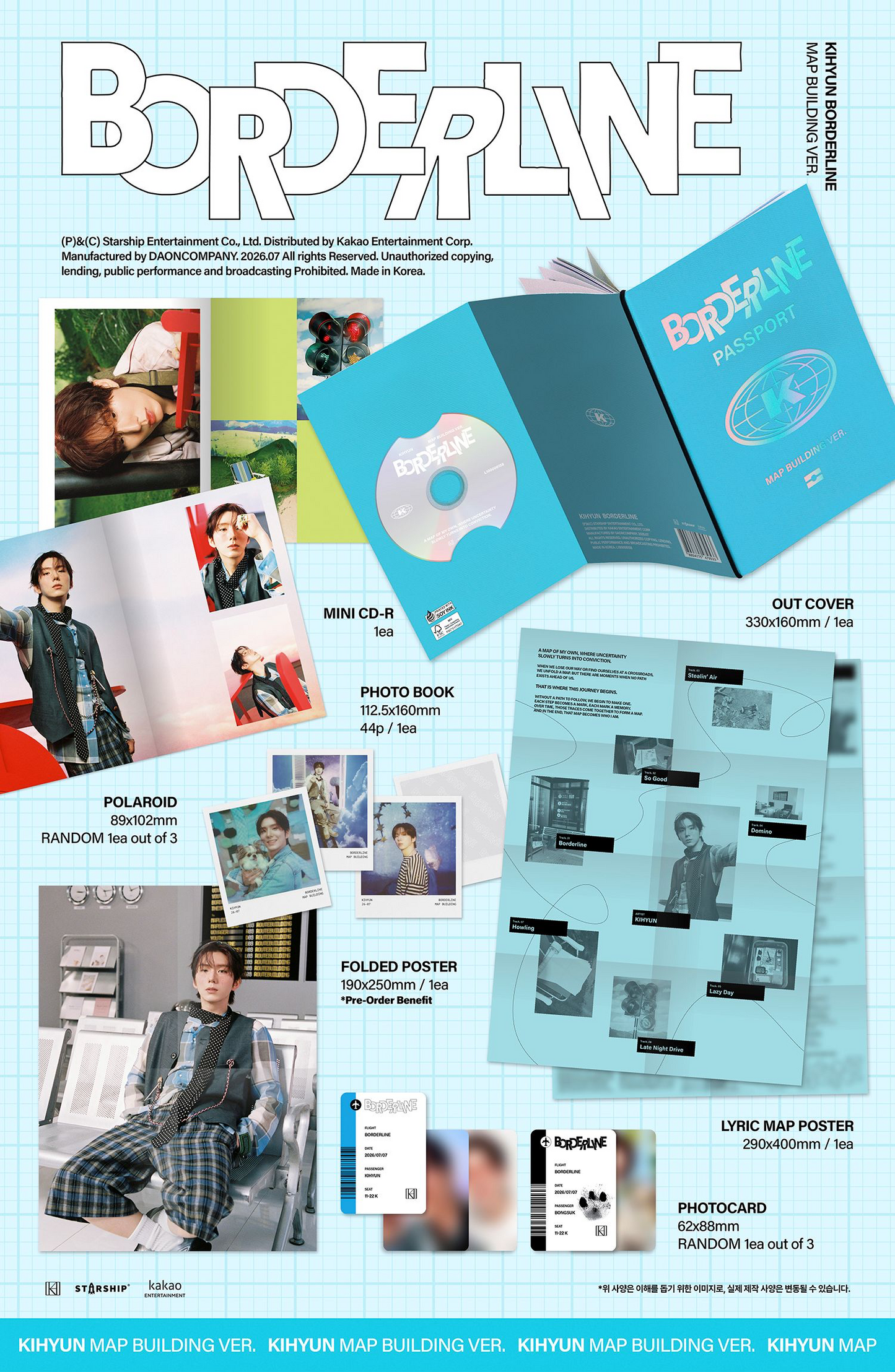 (Pre-order Gift) KIHYUN (MONSTA X) - EP Album [BORDERLINE] (MAP BUILDING Ver.) (Limited)
