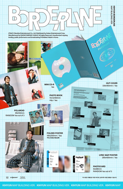 (Pre-order Gift) KIHYUN (MONSTA X) - EP Album [BORDERLINE] (MAP BUILDING Ver.) (Limited)