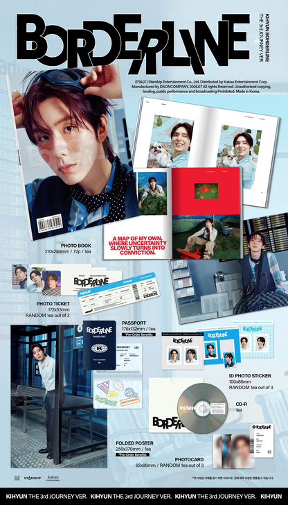 (Pre-order Gift) KIHYUN (MONSTA X) - EP Album [BORDERLINE] (THE 3rd JOURNEY Ver.)