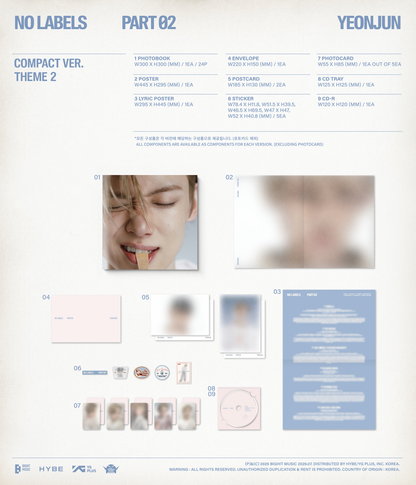 (Weverse Gift) YEONJUN (TXT) - [NO LABELS: PART 02] (Compact Ver.) SET