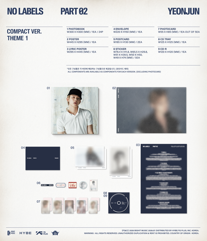 (Weverse Gift) YEONJUN (TXT) - [NO LABELS: PART 02] (Compact Ver.) SET