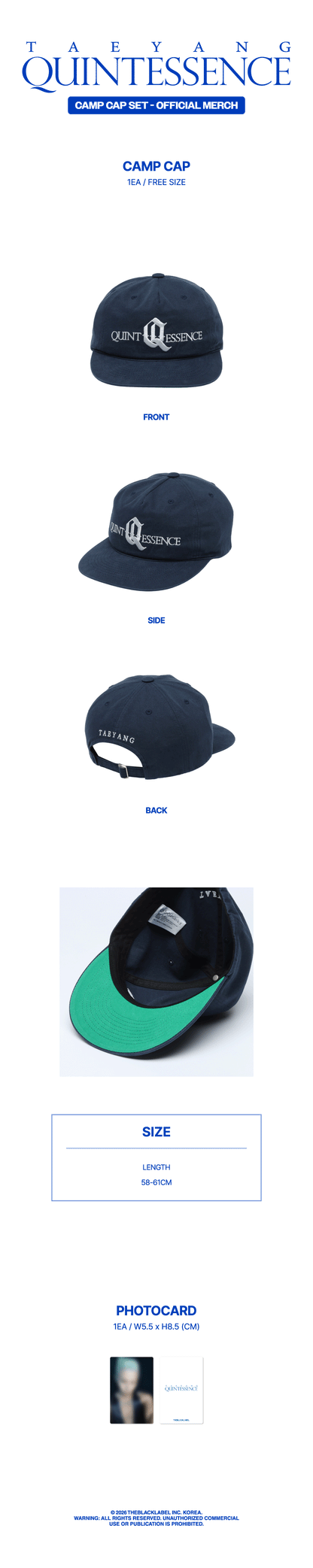 TAEYANG - [QUINTESSENCE MD] CAMP CAP SET