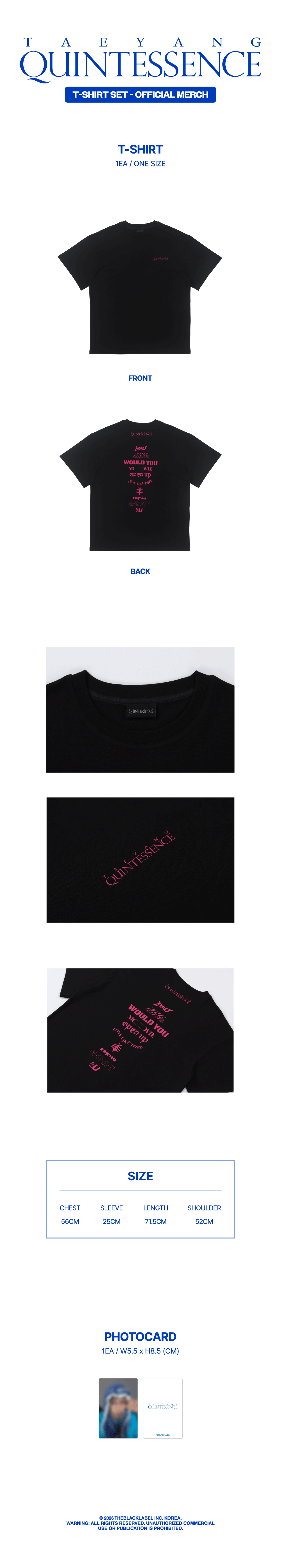 TAEYANG - [QUINTESSENCE MD] T-SHIRT SET