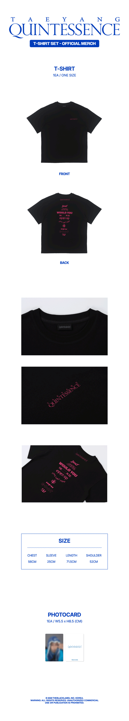 TAEYANG - [QUINTESSENCE MD] T-SHIRT SET
