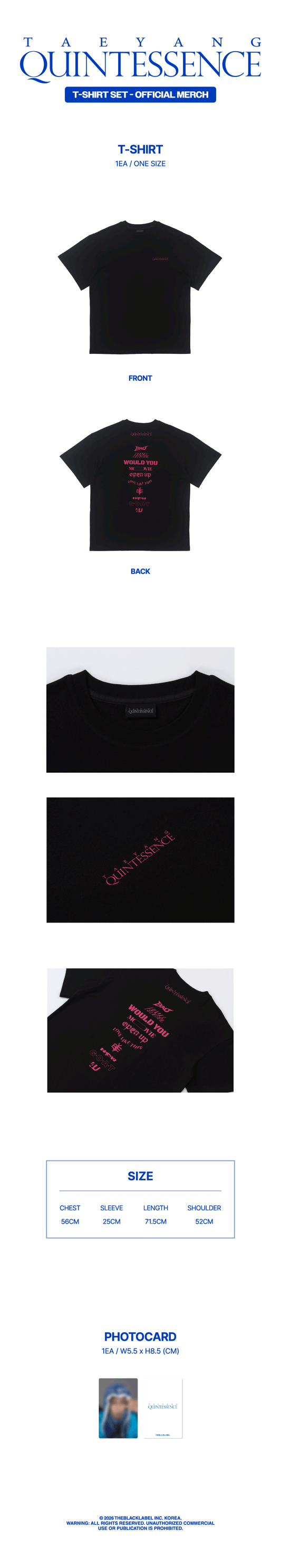 TAEYANG - [QUINTESSENCE MD] T-SHIRT SET
