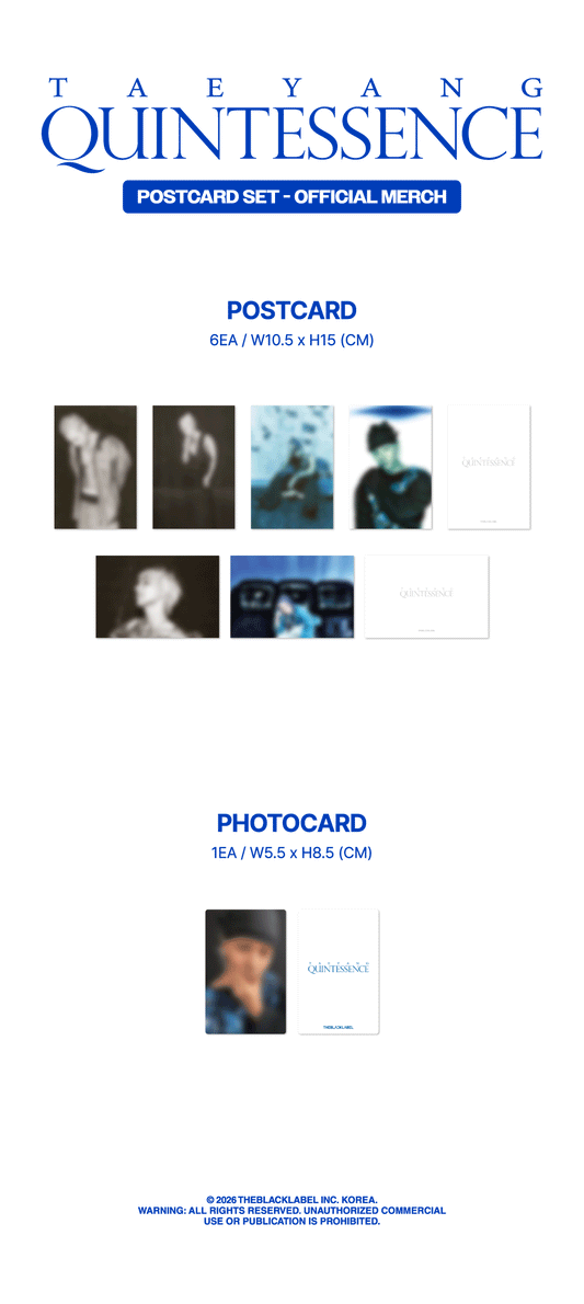 TAEYANG - [QUINTESSENCE MD] POSTCARD SET