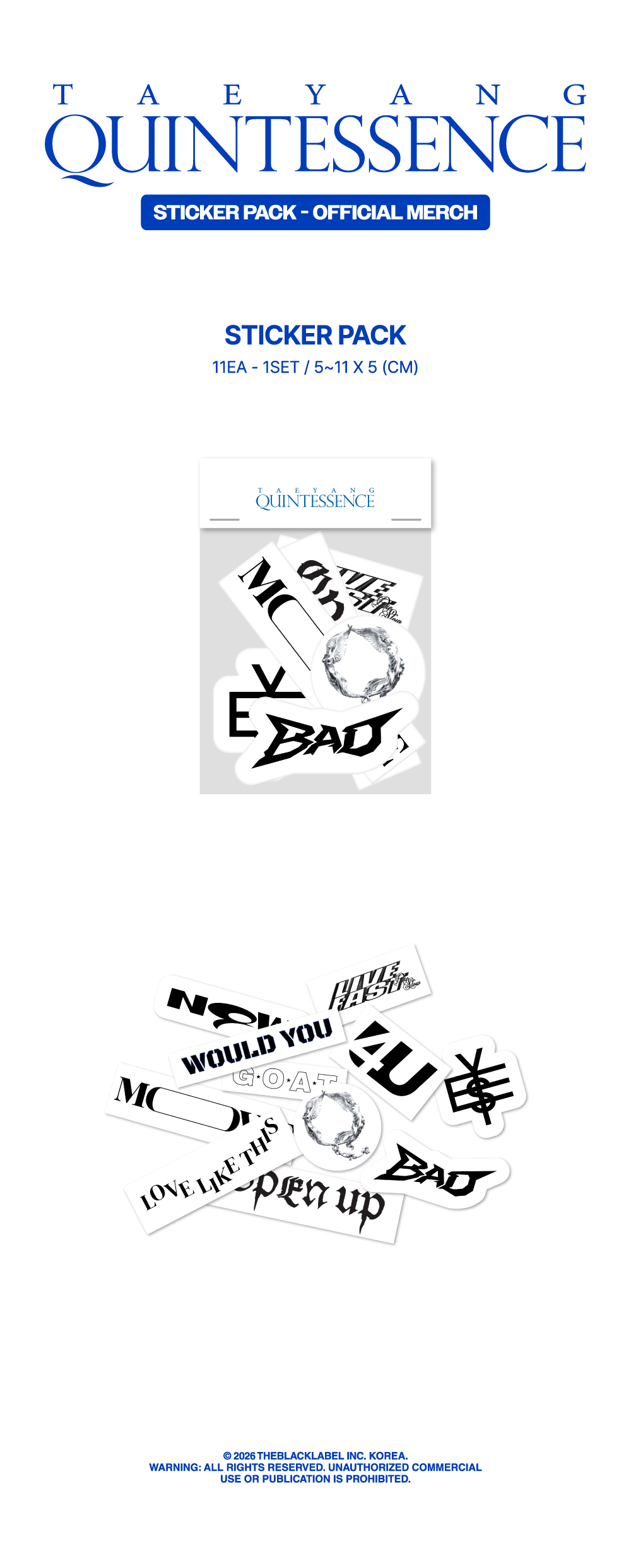 TAEYANG - [QUINTESSENCE MD] STICKER PACK