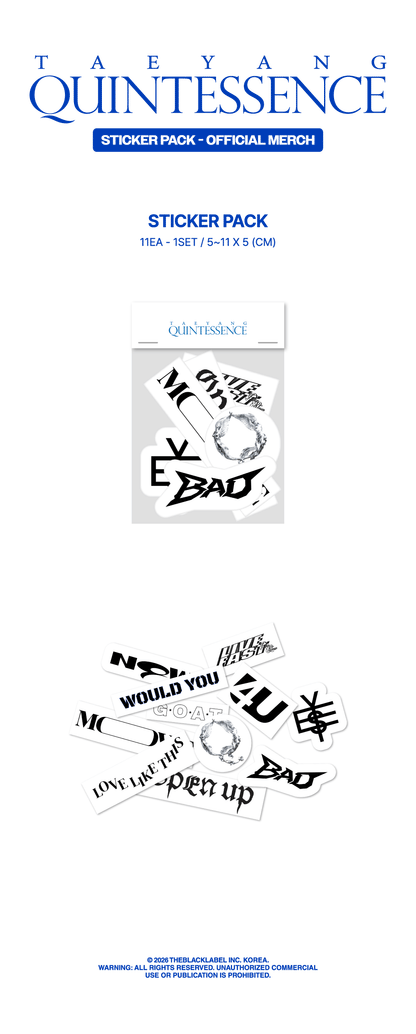 TAEYANG - [QUINTESSENCE MD] STICKER PACK