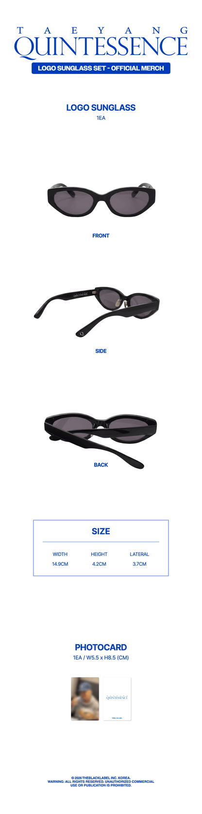 TAEYANG - [QUINTESSENCE MD] LOGO SUNGLASS SET