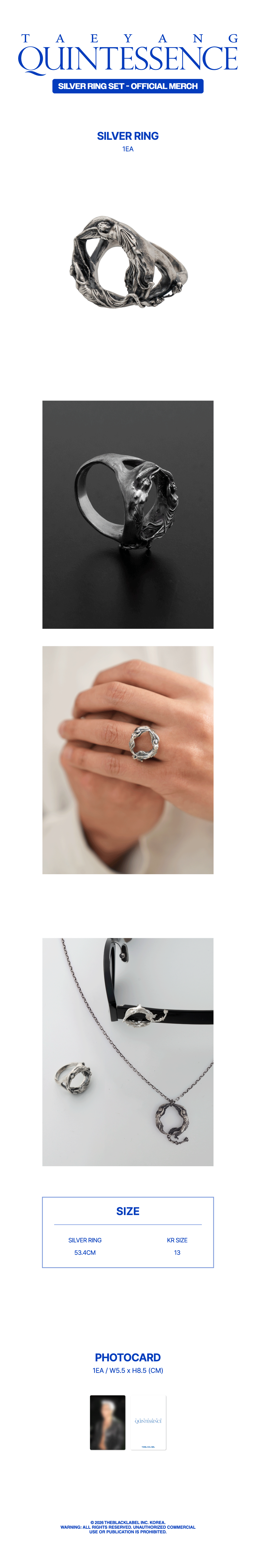 TAEYANG - [QUINTESSENCE MD] SILVER RING SET