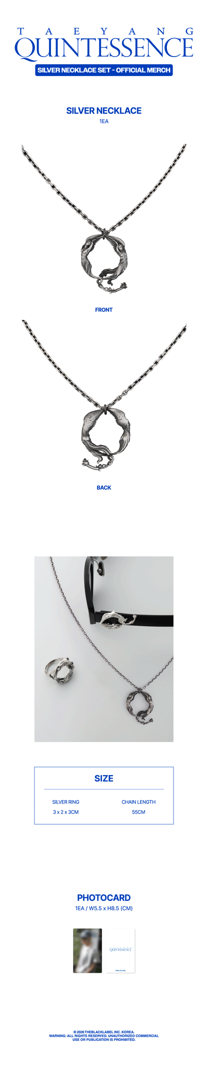 TAEYANG - [QUINTESSENCE MD] SILVER NECKLACE SET