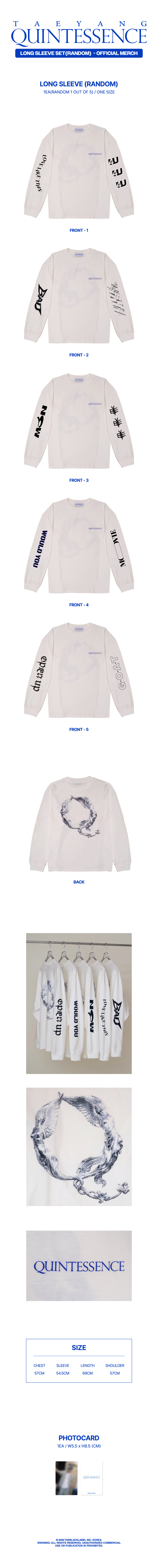 TAEYANG - [QUINTESSENCE MD] LONG SLEEVE SET(RANDOM)