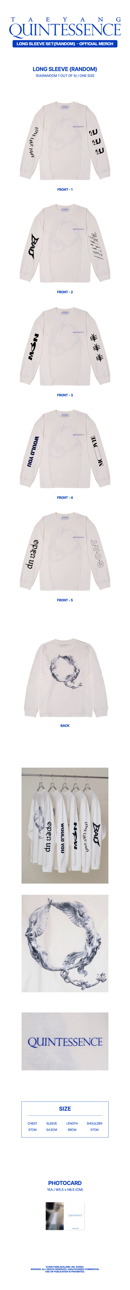 TAEYANG - [QUINTESSENCE MD] LONG SLEEVE SET(RANDOM)
