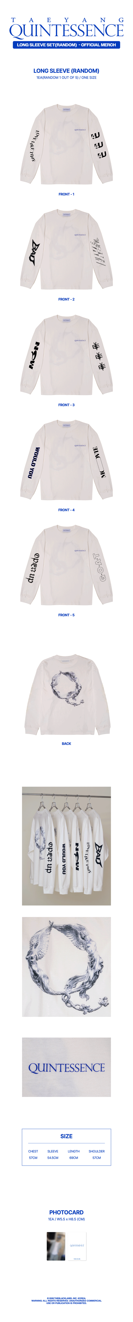 TAEYANG - [QUINTESSENCE MD] LONG SLEEVE SET(RANDOM)