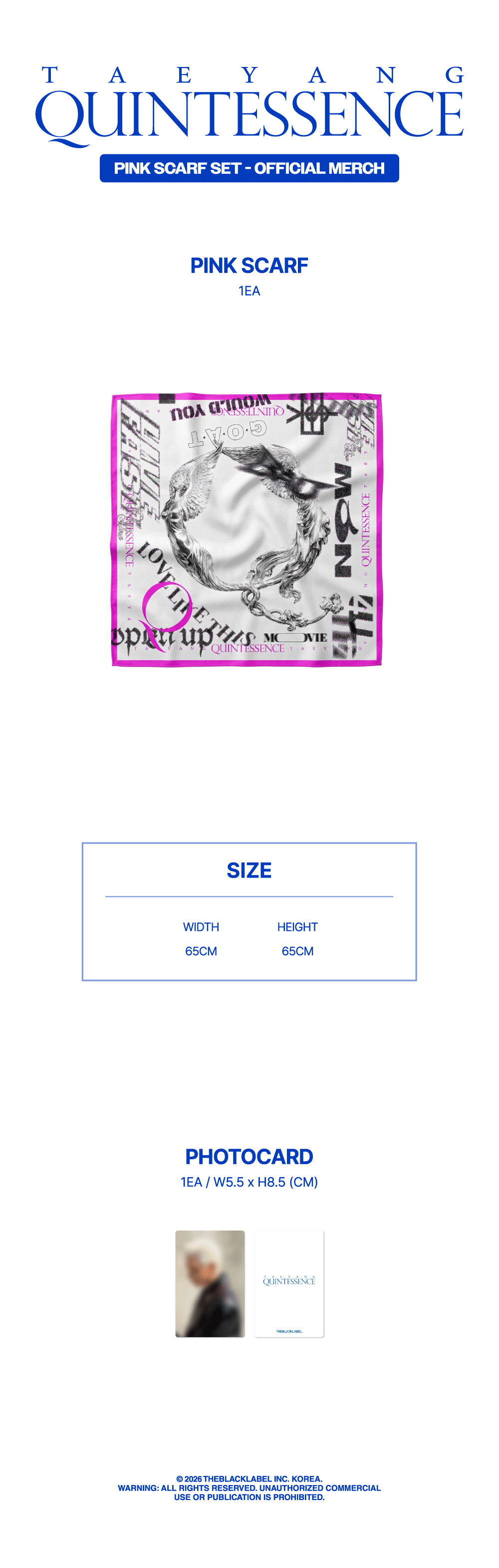TAEYANG - [QUINTESSENCE MD] PINK SCARF SET