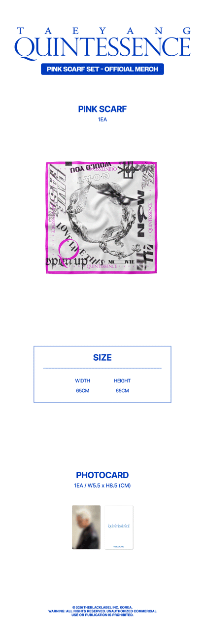 TAEYANG - [QUINTESSENCE MD] PINK SCARF SET