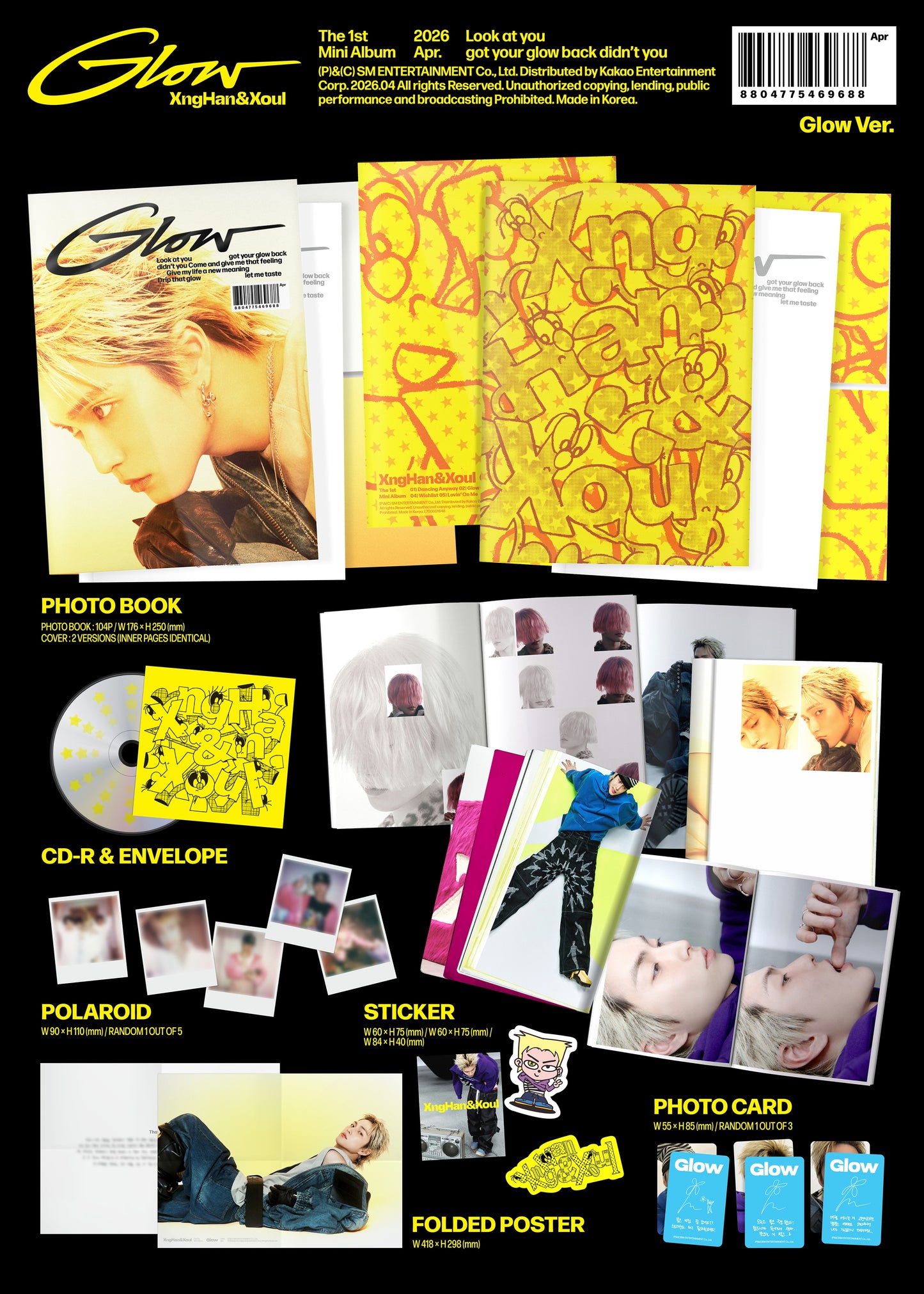 (Ktown Gift) XngHan&Xoul - 1st Mini Album [Glow] (Glow Ver.)