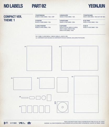 (Makestar Gift) YEONJUN (TXT) - [NO LABELS: PART 02] (Compact Ver.) SET