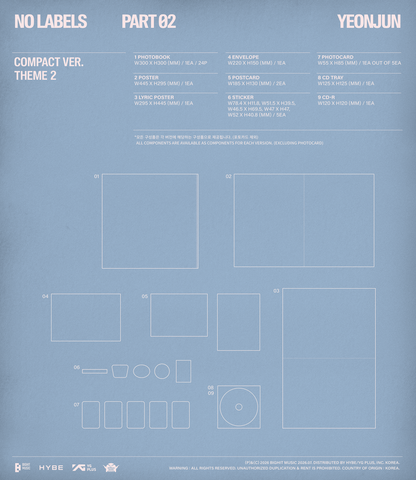 (Makestar Gift) YEONJUN (TXT) - [NO LABELS: PART 02] (Compact Ver.) SET