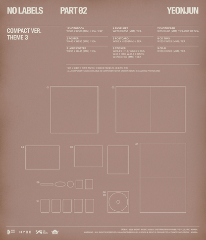 (Makestar Gift) YEONJUN (TXT) - [NO LABELS: PART 02] (Compact Ver.) SET