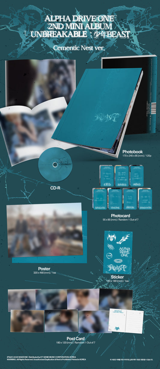 ALPHA DRIVE ONE - 2nd Mini Album [UNBREAKABLE : 少年BEAST] (Cementic Nest Ver.)