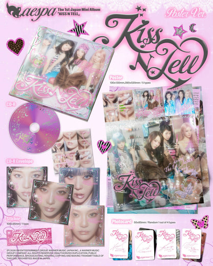 aespa - JAPAN 1st Mini Album [Kiss N Tell] (Poster Ver.)