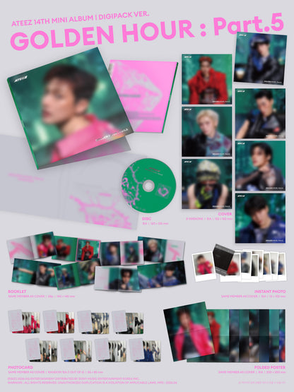 (SoundWave Gift) ATEEZ - 14th Mini Album [GOLDEN HOUR : Part.5] (DIGIPACK Ver.)