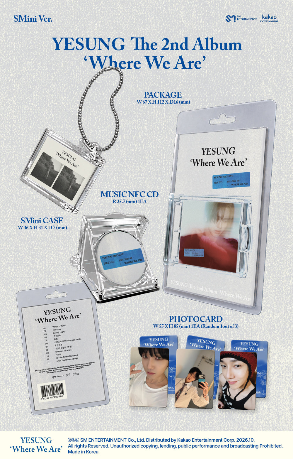 YESUNG (SUPER JUNIOR) - 2nd Album [Where We Are] (SMini Ver.) (SMART ALBUM)