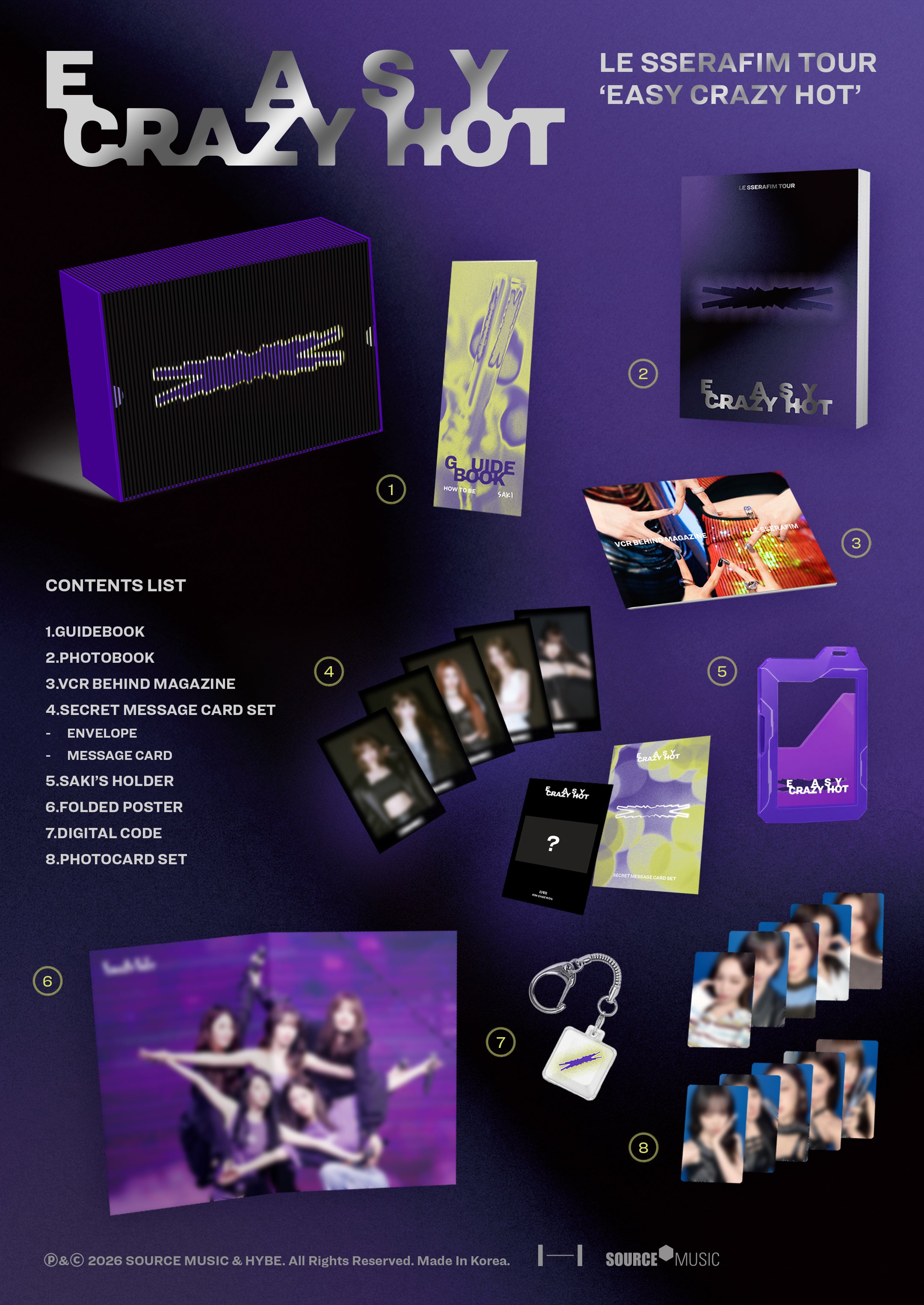 Weverse Gift + 1st Press Gift) LE SSERAFIM - [TOUR 'EASY CRAZY HOT