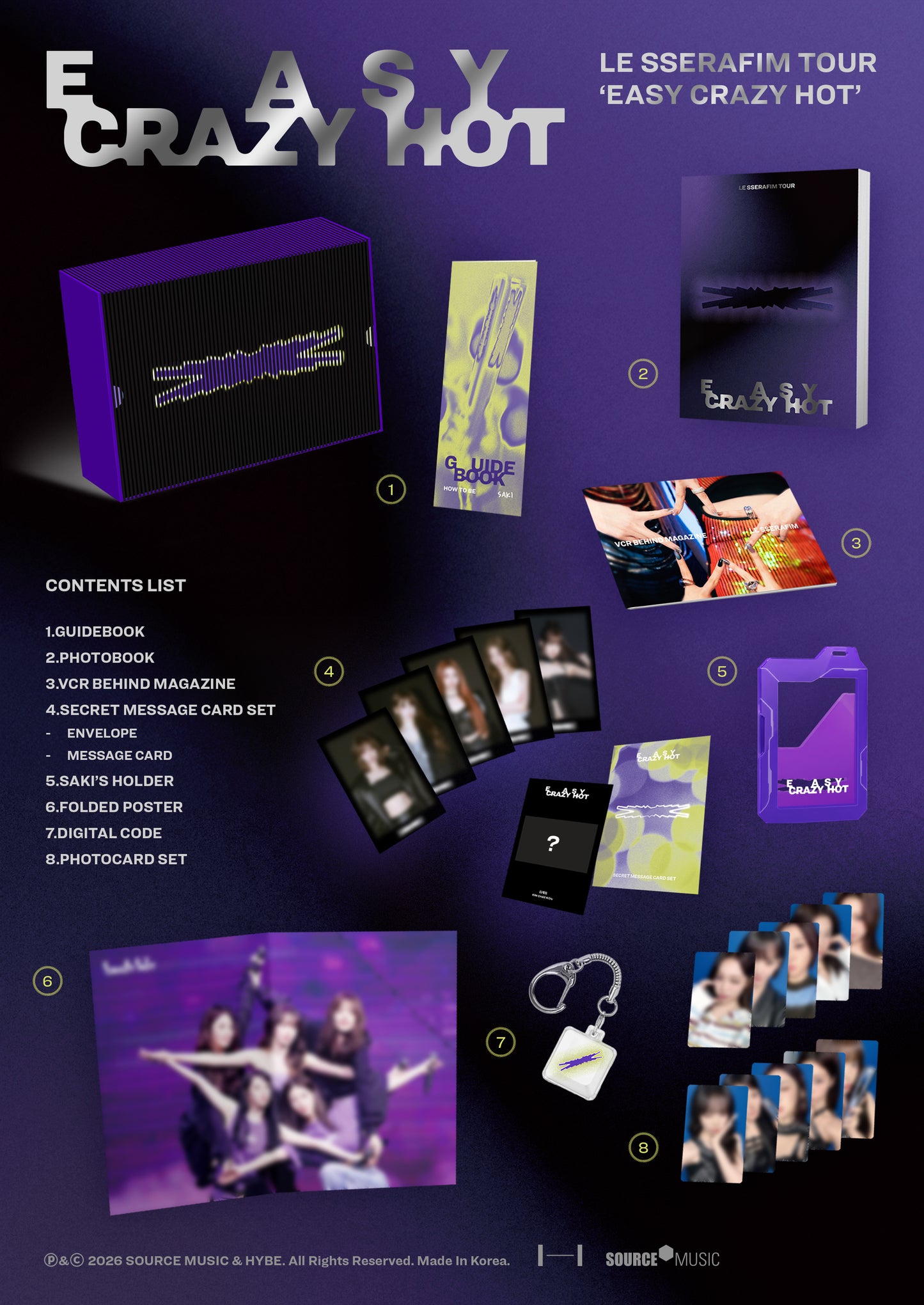 (1st Press Gift) LE SSERAFIM - [TOUR 'EASY CRAZY HOT' ENCORE IN SEOUL] (DC)