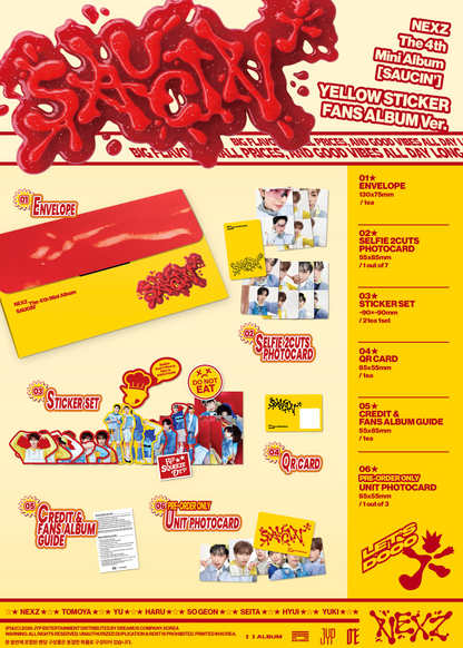 (Pre-order Bonus) NEXZ - 4th Mini Album [SAUCIN'] (STICKER FANS ALBUM Ver.)