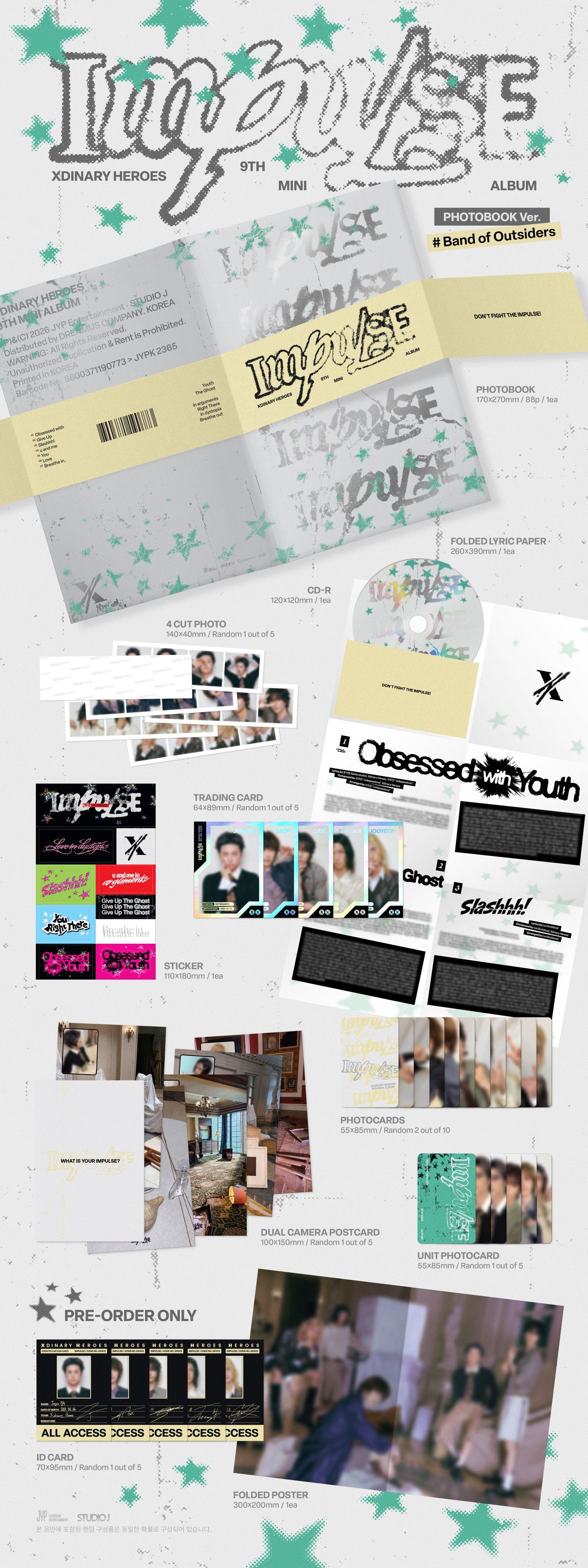 (1st Press Gift) Xdinary Heroes - 9th Mini Album [IMPULSE]