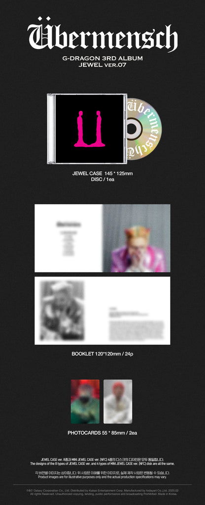 G-DRAGON - 3rd Album [Übermensch] (JEWEL ver.)