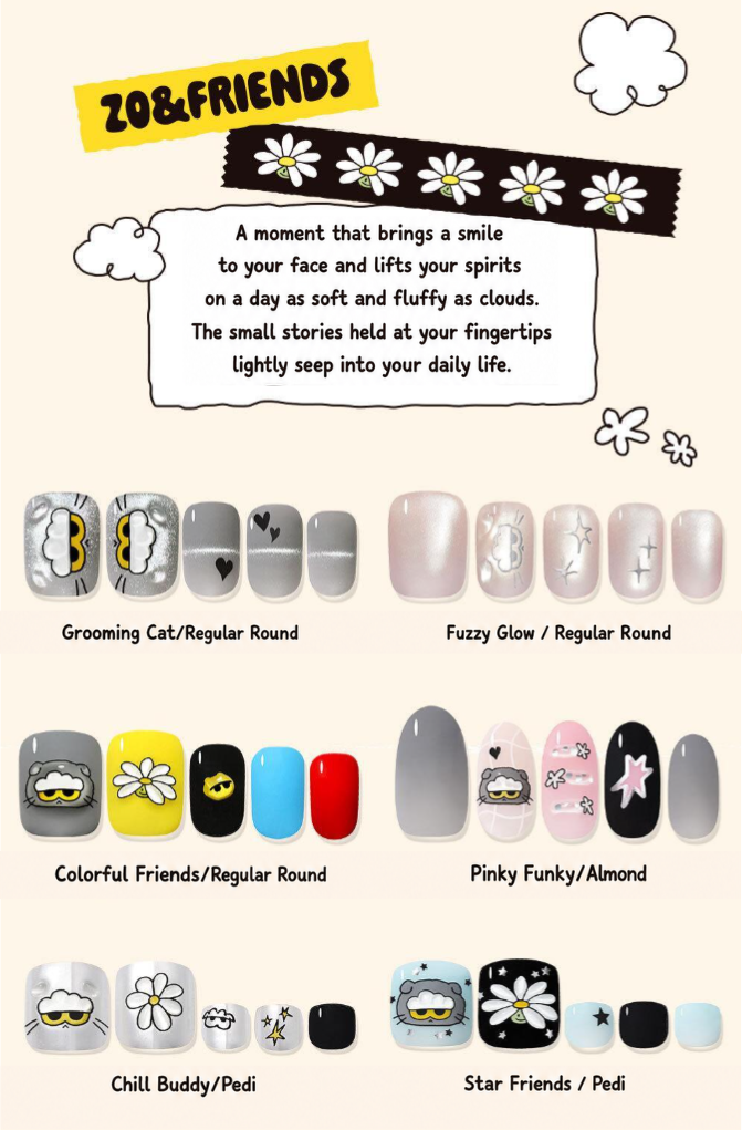 (+ Gift) ZO&FRIENDS x DASHING DIVA magic press - PINKY FUNKY (Nail)