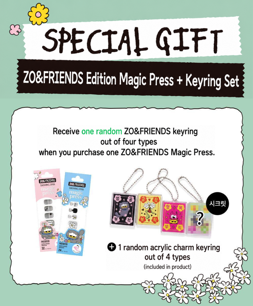 (+ Gift) ZO&FRIENDS x DASHING DIVA magic press - PINKY FUNKY (Nail)