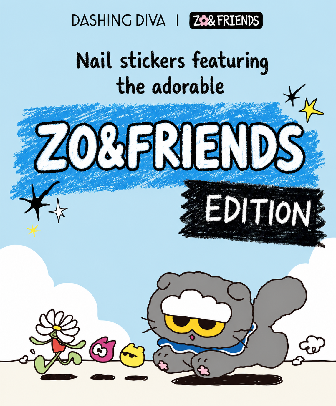(+ Gift) ZO&FRIENDS x DASHING DIVA magic press - CHILL BUDDY (Pedi)