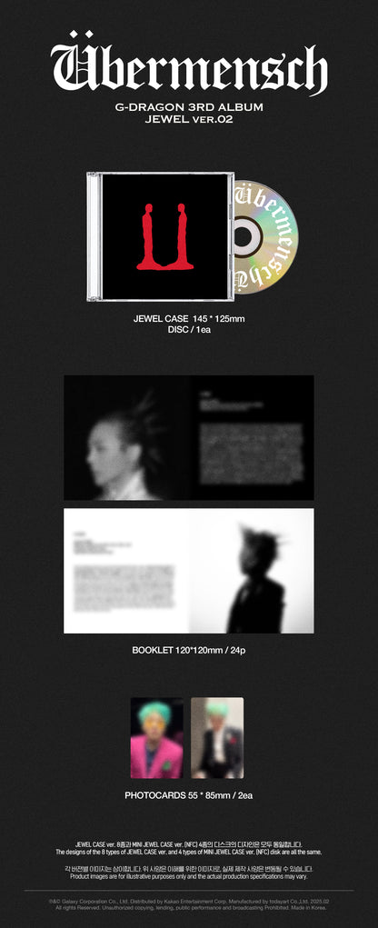 G-DRAGON - 3rd Album [Übermensch] (JEWEL ver.)