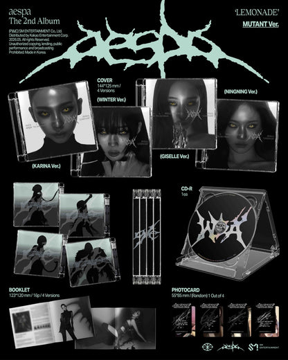 [Lucky Draw] aespa - 2nd Album [LEMONADE] (MUTANT Ver.) (Random Ver.)