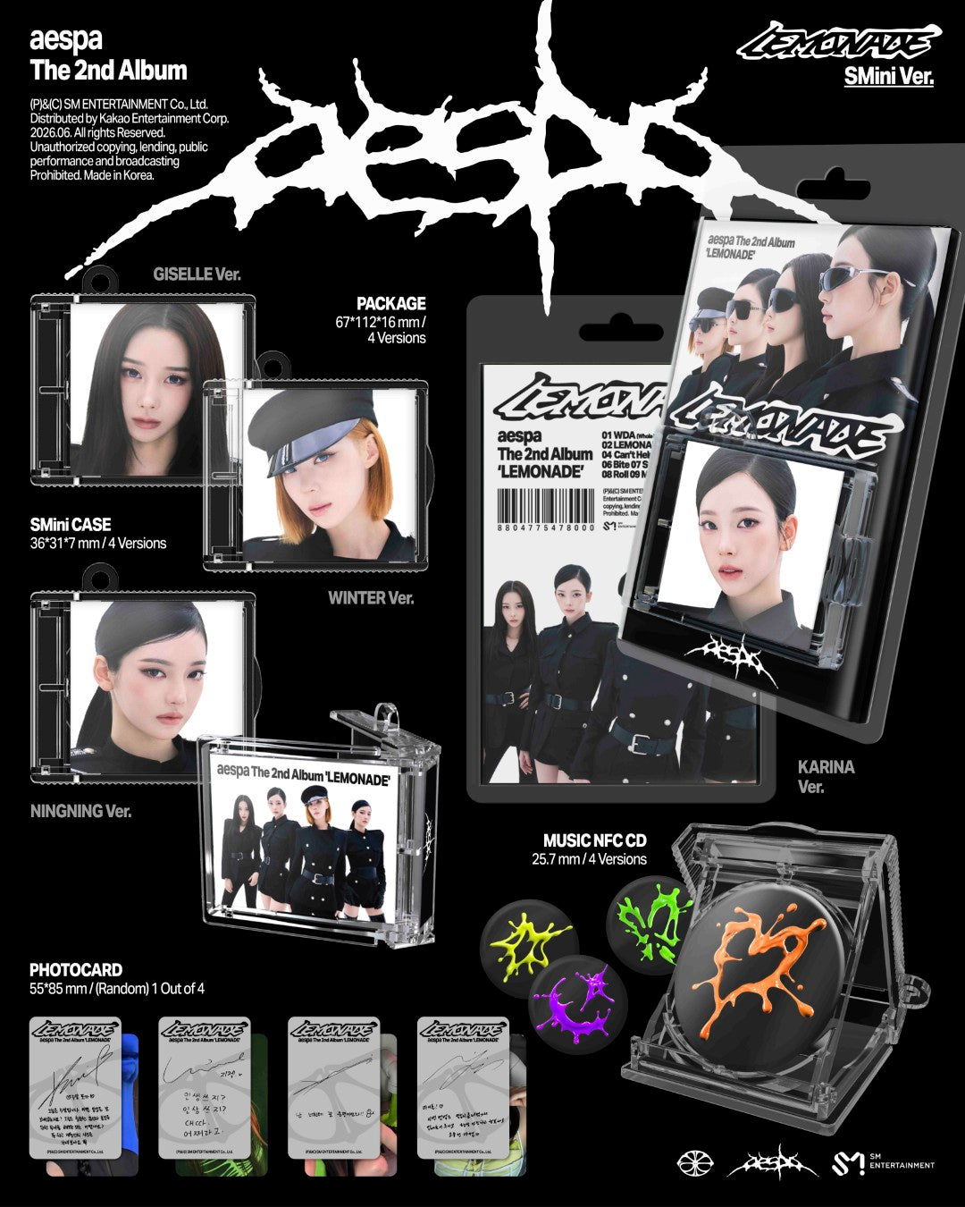 aespa - 2nd Album [LEMONADE] (SMini Ver.) (SMART ALBUM)