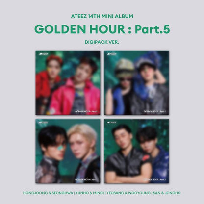 (SoundWave Gift) ATEEZ - 14th Mini Album [GOLDEN HOUR : Part.5] (DIGIPACK UNIT Ver.)