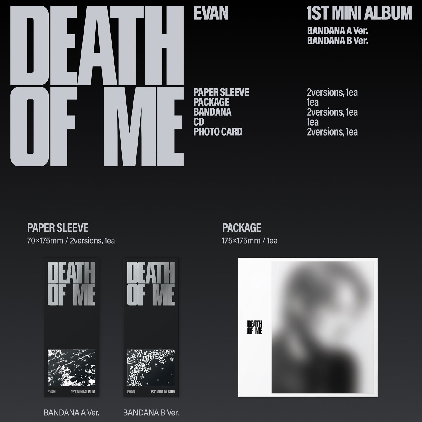 EVAN - 1st Mini Album [DEATH OF ME] (BANDANA Ver.)
